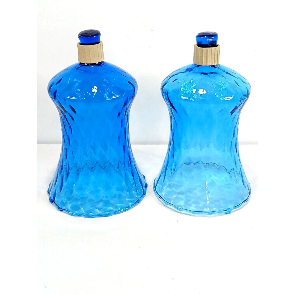 2 Blue Votive Cups Glass Peg Candle Holders Home Interiors Vintage New Grippers